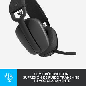 Diadema Profesional Inalámbrica & Bt, Logitech Zone Vibe 100 Negro