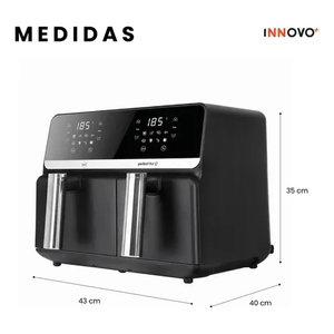 Air Fryer Freidora De Aire 9 Litros Doble Bandeja Digital Premium Nobelsound Inn Nb-2100