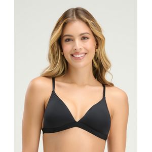 Brasier Triangular Escote Profundo Copas Suaves Negro 49470