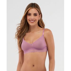 Bralette Triangular En encaje Elástico en base Morado 49256