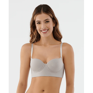Brasier realce natural Sin arcos Copa interna Cargaderas graduables Gris 47080