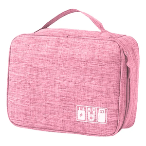 Organizador De Accesorios Tecnológicos Estuche Con División Impermeable Rosado Innovo Home