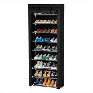 Zapatero Closet De 9 Niveles Armable En Tela Negro