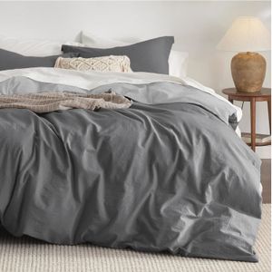 Duvet + Plumón Bicolor | Gris Oscuro | Gris Claro | Cover