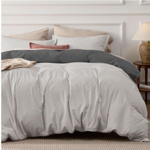 Duvet + Plumón Bicolor | Gris Oscuro | Gris Claro | Cover