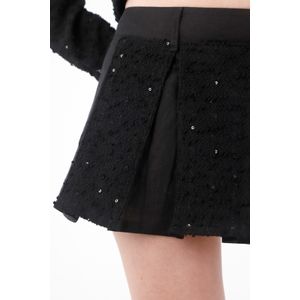Falda short de tablas con lentejuelas para mujer
