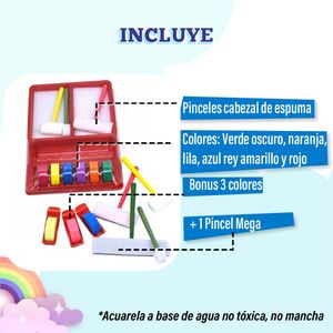 Juego de pinturas de colores lavable Rainbow Art