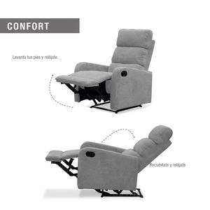 Silla Reclinable Elite Living Pekin 106x73x80 Nakano Plata