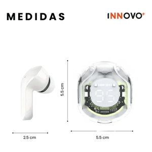 Audifonos Innovo Ultra Pods Pro Bluetooth Water Proff Indicador De Carga Luces Rgb Blanco