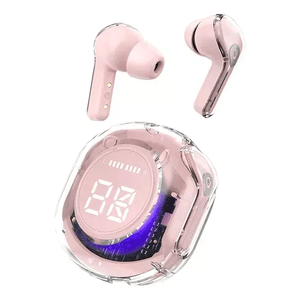 Audifonos Ultra Pods Bluetooth Water Proff Indicador De Carga Luces Rgb Rosado Innovo Ultrapods