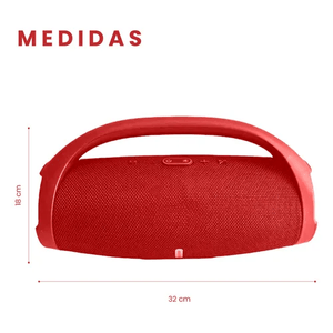 Parlante Portatil Boom Mega Bass Innovo Sound Luces Bluetooth Tws Resiste Salpicaduras Rojo