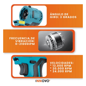 Taladro Multifuncion 5 En 1 Con Estuche Doble Bateria Trabaja Fácil Recargable Innovo Tools