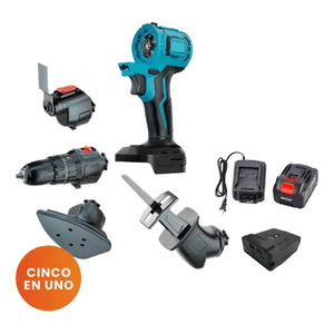 Taladro Multifuncion 5 En 1 Con Estuche Doble Bateria Trabaja Fácil Recargable Innovo Tools