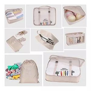 Organizador De Equipaje Para Maleta Kit X8 Beige