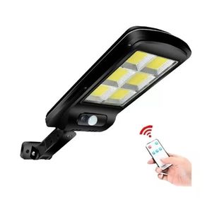 Lampara Exterior Panel Solar Parlante Bt Sensor De Movimiento Y Control