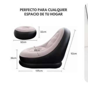 Sillon Inflable Sofa Portatil Plegable Reposa Pies