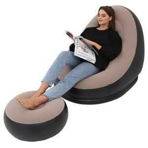 Sillon Inflable Sofa Portatil Plegable Reposa Pies