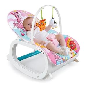 Silla Mecedora Vibradora Crece Conmigo Bebe Selva Sin Bandeja Rosado