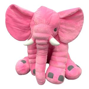 Almohada Elefante Bebés 60cm Cómoda Colores Suave Rosado