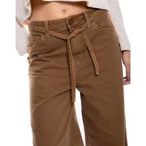 High Waist Wide Leg Jeans Con Cinturón
