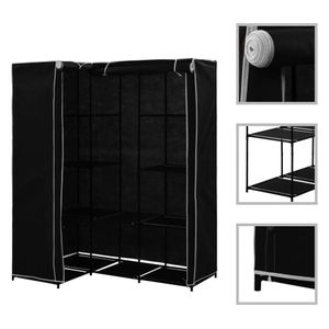 Closet Armario Portátil Esquinero Tela Organizador 4 Cuerpos Negro