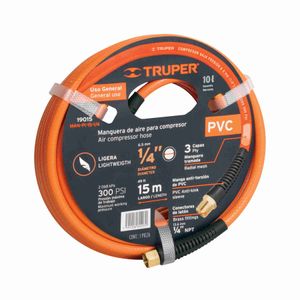 Manguera para compresor de pvc 15m x 1/4" Truper