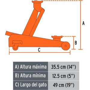 Gato hidráulico de patín 2t Truper GAPA-2