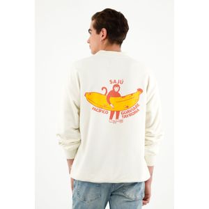 Buzo unisex crudo con estampado en espalda