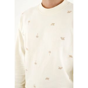 Buzo unisex crudo con mini bordador allover