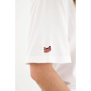 Camiseta unisex blanca cuello redondo en rib