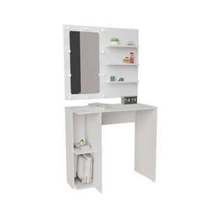 Combo Escritorio Panel Tocador Hollywood (77x80x40) Blanco