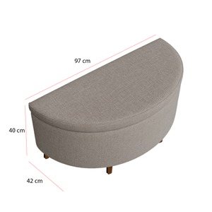 Puff Media Luna  (42x100x40) gris