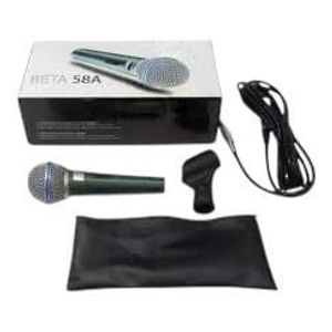 Microfono De Mano Alambrico Multiuso Vocal Dinamico BETA 58A Color Gris