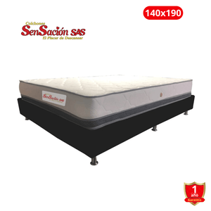 Colchón Ortopédico Plenitud con Base Cama 140x190 + 2 Almohadas