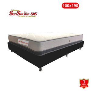 Colchón Ortopédico Plenitud con Base Cama 100x190 + 1 Almohada