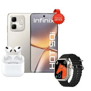 Celular Infinix Hot 50i + Airpods 3ra Generación 1.1 + Obsequio SmartWatch Mobulaa
