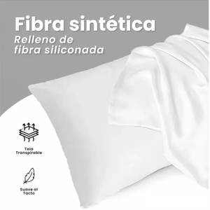 Combo Cubrelecho Beige Térmico Cama Doble + 2 Almohadas Confort + Obsequio Fundas Satín Innovo Home