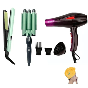 Combo Secador Bopai 4000w + Plancha Tradicional + Pinza Sirena + Obsequio Innovo Bopai