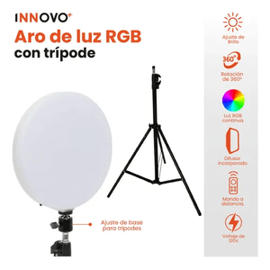 Panel Iluminación Pro Creación De Contenido Rgb Ajustable Trípode 2 Metros Innovo Led