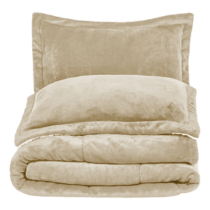 Combo Cubrelecho Térmico Doble Funda Ovejero Beige + Protector De Colchón Antifluido Innovo Home