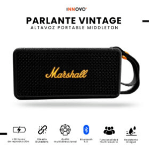 Parlante Bluetooth Sonido Potente Usb Mp3 Fm Innovo Marshall 3 Black 1.1
