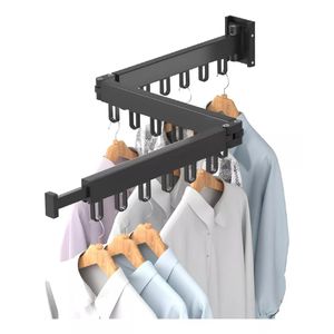 Tendedero De Ropa Plegable Ajustable Negro