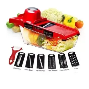 Cortador De Verduras Mandolina 6 en 1 Rallador Rebanador