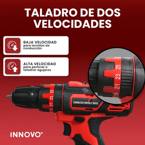 Taladro Con Estuche 18 V Inalambrico 2 Velocidades Práctico Para Hogar Innovo Tools