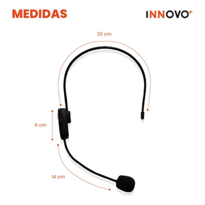 Microfono Conferencia Diadema Bluetooth 5.0 Con Adaptador Jack 3.5 Corporativa Innovo