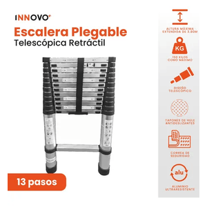 Escalera Telescopica 3.8 Metros Ajustable Aluminio Práctica Innovo Craf