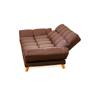 Sofa Cama Ocean Sintetico Cafe Con Puff