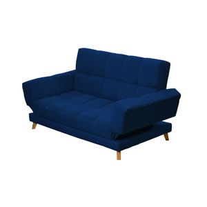 Sofa Cama Ocean Azul Con Puff