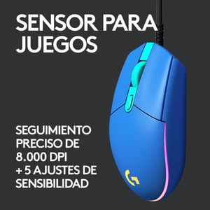 Mouse Gamer Logitech G203 Lightsync, 6 Botones, 200 a 8000dpi Azul