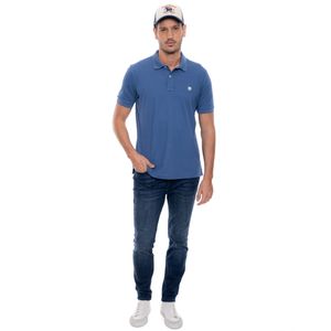 Polo Unicolor Logo Estampado
